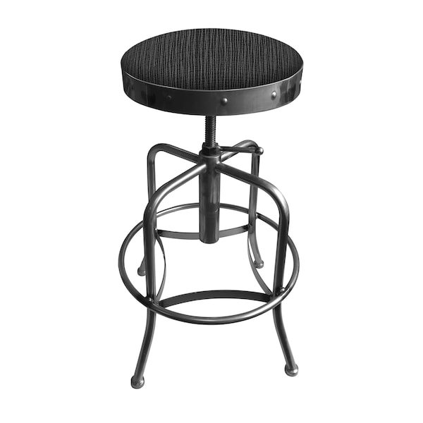 Adjustable Stool, Clear Coat Finish, Graph Coal Seat